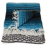 Baja Billy's™ Woven Beach Blanket Large 48"x72" - teal & black