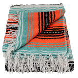 Baja Billy's™ Woven Beach Blanket Large 48"x72" - Mint & Orange