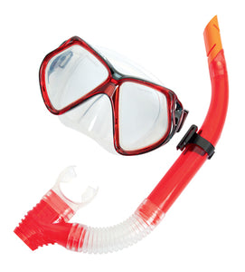 Silicone Pro Mask & Snorkel Set - adults red