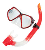 Silicone Pro Mask & Snorkel Set - adults red