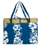 Beach Mat Hibiscus Foldable 36"x72" - blue