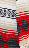 Woven Beach Blanket Large 48"x72" - red & black