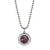 St. Christopher Necklace Small - purple/white