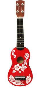 Ukulele Floral Face Painted 20" - red