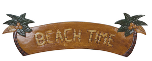 Palm Tree "Beach Time" Sign 22" x 7"